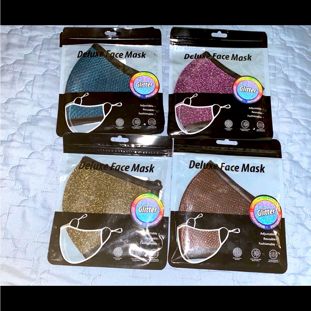 Deluxe reusable glitter face mask